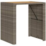 Vidaxl - table de bar de jardin et dessus en bois acacia r�sine tress�e