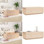 Vidaxl - table basse 100x50x35 cm bois massif de pin - table basse - meuble tv - table d'appoint - table ...