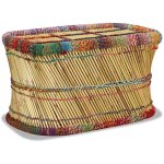 Table basse bambou avec d�tails chindi multicolore vidaxl