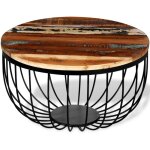 Vidaxl ? table basse en bois de r�cup�ration massif ? style industriel vintage ? dimensions 60 x 35 cm ...