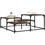 Table basse chne fum 87, 5x87, 5x40cm bois d'ingnierie
