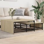 Vidaxl - tables basses gigognes 2 pcs ch�ne sonoma bois ing�nierie m�tal