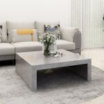 Vidaxl - table basse gris b�ton 100x100x35 cm bois d'ing�nierie