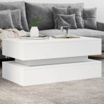 Table basse avec lumières led blanc 90x50x40 cm vidaxl Table basse avec lumières led blanc 90x50x40 cm vidaxl