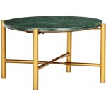 Table basse vert 60x60x35 cm pierre vritable et texture marbre vidaxl