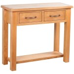 Vidaxl table console avec 2 tiroirs 83x30x73 cm bois de ch�ne massif