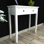 Vidaxl ? table console et coiffeuse 2 tiroirs ? mdf et pin blanc ? dimensions 79x30x74 cm ? boutons en ...
