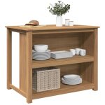 Vidaxl ? table de cuisine panama 112x77x90 cm en bois massif de pin ? grand espace de rangement ? finition ...