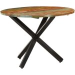 Vidaxl table � d�ner ronde 100x100x75 cm bois de r�cup�ration massif