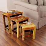 Vidaxl - table gigogne 3 pcs vintage bois de r�cup�ration