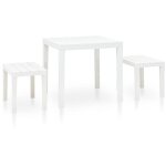 Vidaxl - table de jardin avec 2 bancs plastique blanc