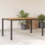 Vidaxl - table de jardin et dessus en bois d'acacia noir r�sine tress�e