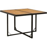 Vidaxl - table de jardin noir 109x107x74 cm r�sine tress�e bois massif