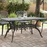 Vidaxl table de jardin noir 150x90x72 cm aluminium coul�