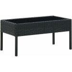 Vidaxl - table de jardin noir 75x40x37 cm r�sine tress�e