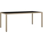 Vidaxl - table de jardin plateau en verre r�sine tress�e verre tremp�