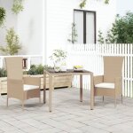 Vidaxl - table de jardin plateau en verre r�sine tress�e verre tremp�