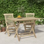 Vidaxl - table de jardin pliante gris 120x70x75 cm bois de teck solide