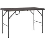 Vidaxl - table de jardin pliante marron 120x60x74cm pehd aspect de rotin