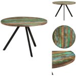 Vidaxl - table � manger 110x75 cm bois massif de r�cup�ration - table � manger - table ronde - table ...