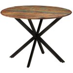 Vidaxl - table � d�ner �110x78 cm bois de r�cup�ration massif et acier
