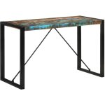 Vidaxl ? table � manger 120x55x76 cm en bois massif de r�cup�ration ? acier enduit de poudre ? charme ...