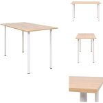 Vidaxl - table � manger 120x60x73 cm ch�ne et blanc - table � manger - table ronde - table extensible ...