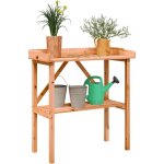 Vidaxl - table � plantes avec �tag�re marron 78x38x82, 5 cm bois de sapin