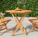 Table pliable de jardin 85x85x76 cm bois de teck solide vidaxl