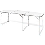 Vidaxl - table pliante de camping en aluminium avec hauteur ajustable