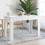Vidaxl ? table de salle � manger blanche 120x60x76 cm ? bois d'ing�nierie durable ? lignes simples ? ...