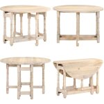 Vidaxl - table  manger rond 110x76 cm bois de manguier massif - table  manger ronde - table en bois ...