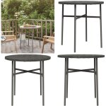 Vidaxl - table � th� gris 45 cm r�sine tress�e - table � th� - table d'ext�rieur - mobilier de jardin ...