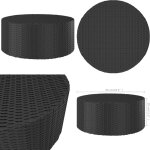 Vidaxl - table � th� noir 68x68x30 cm r�sine tress�e - table de jardin - table basse - table ronde - ...
