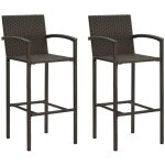 Vidaxl - tabourets de bar lot de 2 marron r�sine tress�e