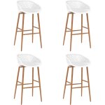 Vidaxl - tabourets de bar lot de 4 blanc