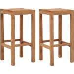 Vidaxl - tabourets de bar lot de 2 bois de teck massif Vidaxl - tabourets de bar lot de 2 bois de teck massif