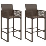 Vidaxl - tabourets de bar de jardin lot de 2 marron résine tressée Vidaxl - tabourets de bar de jardin lot de 2 marron résine tressée