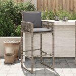 Vidaxl - tabourets de bar jardin coussins lot de 2 gris rsine tresse