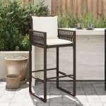 Vidaxl - tabourets de bar jardin coussins lot de 2 marron r�sine tress�e