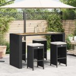 Vidaxl - tabourets de bar de jardin et coussins lot de 4 r�sine tress�e