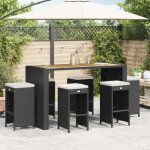 Vidaxl - tabourets de bar de jardin et coussins lot de 6 r�sine tress�e