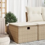 Vidaxl - tabouret de jardin avec coussin beige 55x55x37cm rsine tresse