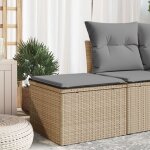 Vidaxl - tabouret de jardin avec coussin beige 55x55x37cm rsine tresse