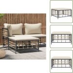 Vidaxl - tabouret de jardin avec coussin beige r�sine tress�e - chaise de jardin - fauteuil de jardin ...