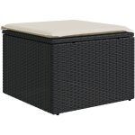 Vidaxl - tabouret de jardin avec coussin noir 55x55x37 cm rsine tresse