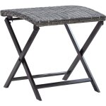 Tabouret pliable r�sine tress�e gris