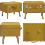 Vidaxl - tabouret de rangement 40 cm jaune moutarde velours - tabouret coffre - tabouret rangements - ...