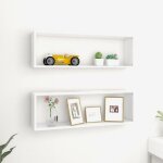 Vidaxl - tagres cube murales 2pcs blanc 80x15x26, 5cm bois d'ingnierie