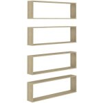 Vidaxl - tagres cube murales 4 pcs chne sonoma 100x15x30 cm agglomr
